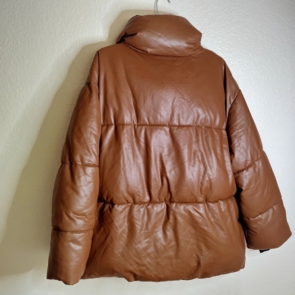 Avec les Filles faux leather puffer button down jacket sz 1X - Picture 10 of 11